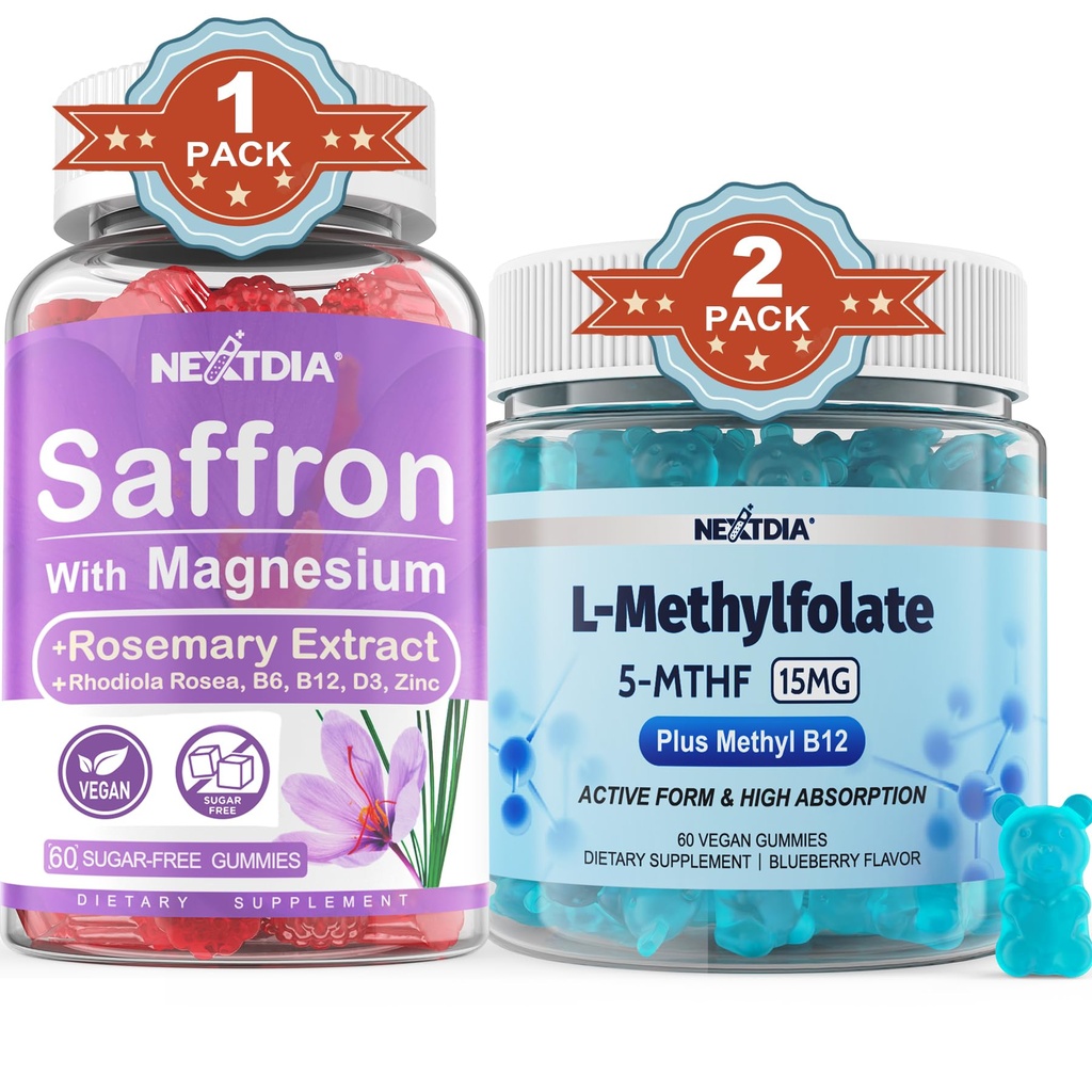 Magnesium Glycinat + L-MethylFolate 15mg & Methyl B12 Gummi, 3 Packung