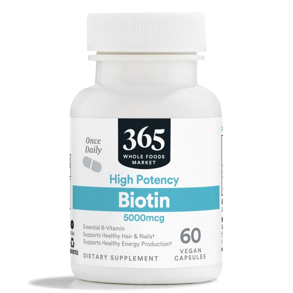 365 von Whole Foods Market, High-Potency Biotin 5000mcg, Vegan, 60 Count