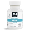 365 par le marché des aliments entiers, Biotine haute puissance 5000mcg, Vegan, 60 comte