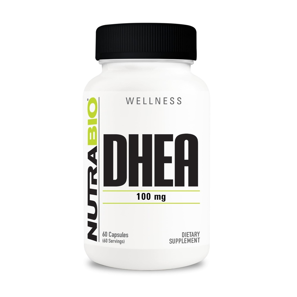 NutraBio DHEA Supplément- pour hommes et femmes- DHEA (100 mg) 60 gélules