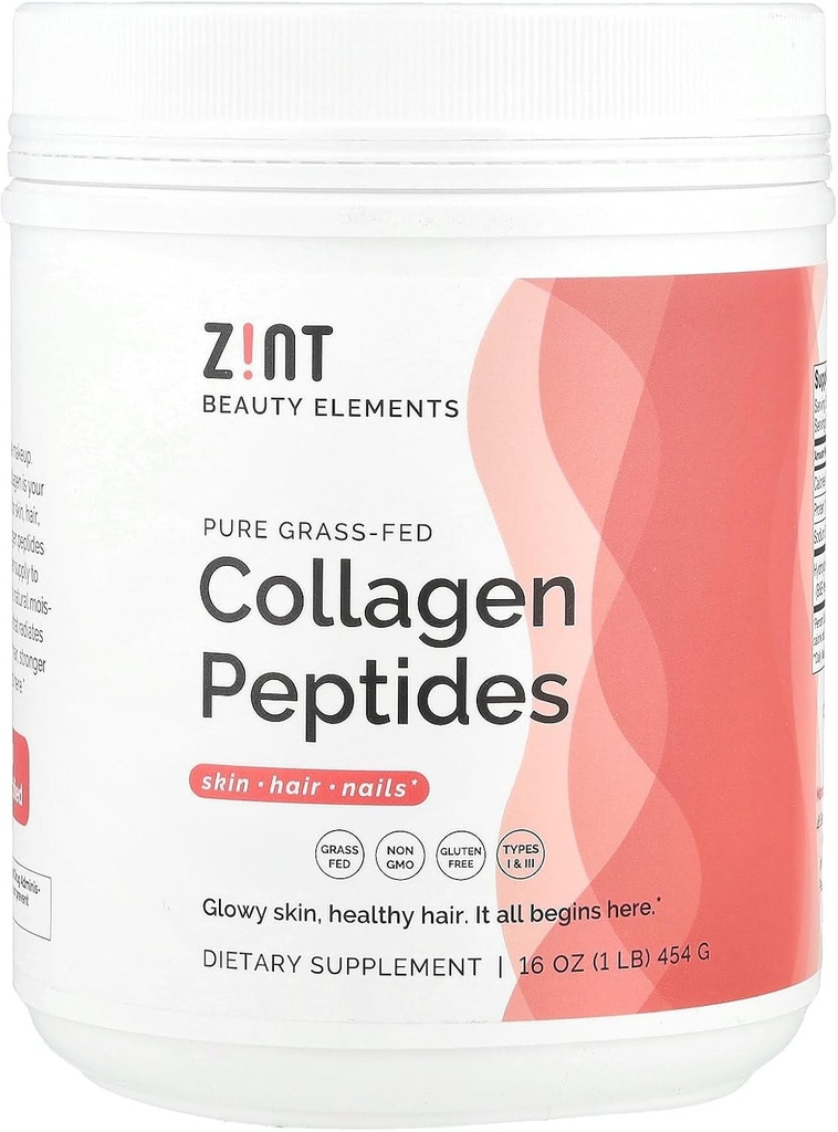 Zint Collagen Peptides Polvere (16 oncia): Anti Aging Hydrolyzed Collagen Protein Powder Supplemento di bellezza - Pelle, Capelli, Unghie