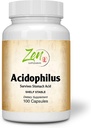 Integratori Zen - Acidophilus 500 Milioni di CFU e 4 Strains, Shelf Stable 100-Caps - Supporta l'alleviazione di gas occasionali e costipazione Plus sintomi di intolleranza al lattosio