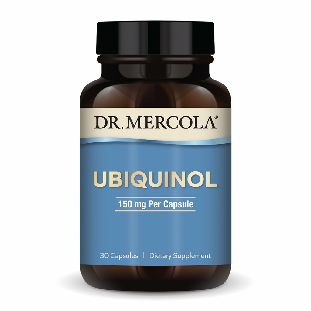 Dr. Mercola Ubiquinol 150 mg, 30 Portionen (30 Kapseln), Nahrungsergänzungsmittel, unterstützt Energieproduktion, Non-GMO