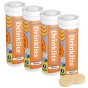 Compresse di idratazione elettrica giornaliera arancione (4) Bundle tubo | 0g Zucchero – Bevanda sportiva naturale – Grande gusto | 4 Pack (40 Serve)