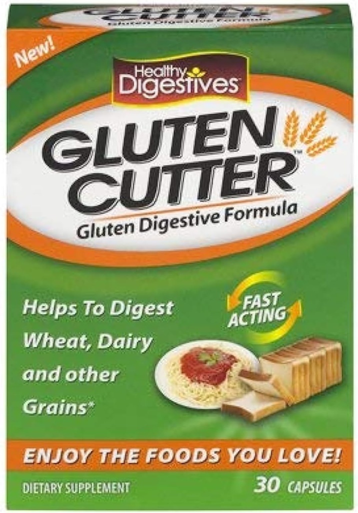 Digestivi sani Gluten Cutter Enzyme Formula - aiuta a migliorare i vostri corpi digestione e assistere a rompere il grano, latticini e altri cereali - 30 Serve, capsule (Pack of 3) KC#CIE
