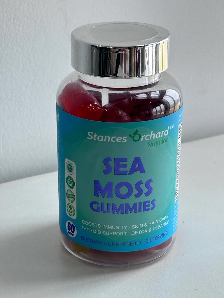 Sea Moss Gummi, Sea Moss Gummi für Erwachsene & Kinder mit Vitamin C D Zink, Irish Sea Moss, Bladderwrack, Burdock Root - Extra Strength Immune, Detox & Cleanse, Hauthaargesundheit - Vegan Made in USA