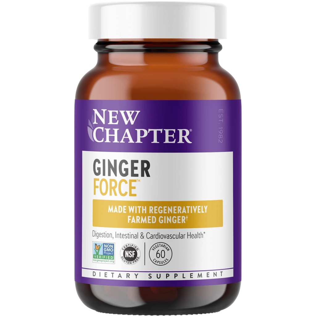 Neue Kapitel Ginger Ergänzungskraft mit Superkritischen organischen + Nicht-GMO Zutaten Vegetarische Kapseln, 60 Zähler