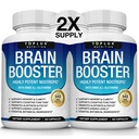 Toplux Brain Supplement Nootropic – Pillole cerebrali Vitamina con DMAE, Bacopa Monnieri, L-Gutamina, per Uomini Donne, 60 capsule, Nutrizione