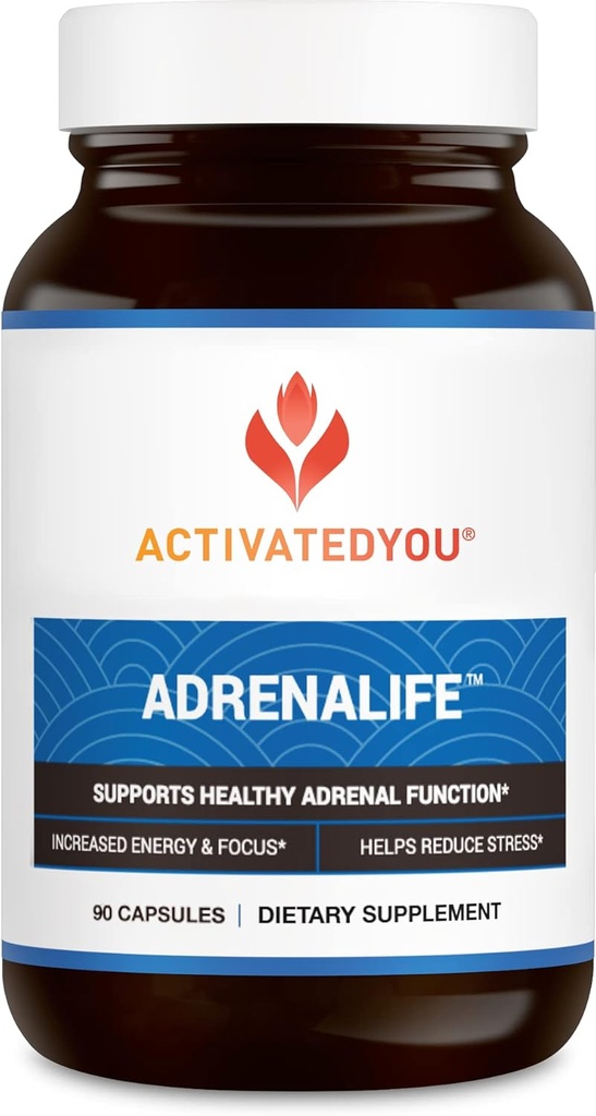 ACTIVATEDYOU AdrenaLife- Beruhigung und Entspannung Adrenal Support-Ergänzung für Stress-Relief, Ruheschlaf und konzentrierte Energie w/Magnesium, Vitamin B12, & Rhodiola Rosea Extract (90 Kapseln)