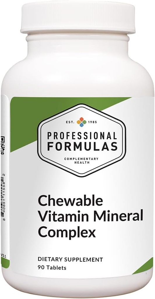 Professional Formulas Chewable Vitamin Mineral Complex – Vitamine essenziali e minerali in una grande degustazione miele aromatizzato tablet masticabile per l'uso come supplemento giornaliero* – Gluten Free, 90 compresse
