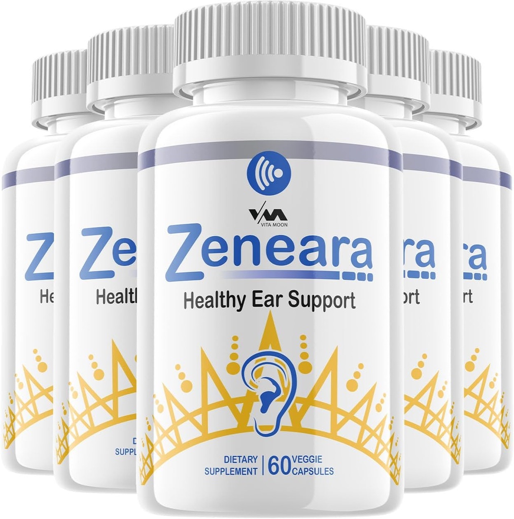 (5 Pack) Zeneara - Formule avancée de soutien de l'oreille saine, santé auditive et bien-être, 300 capsules