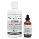 Ultra Silver® Colloidal Silver | 5.000 PPM, 32 Oz (946mL) | Mineralische Beilage | True Colloidal Silver - 4 oz Dropper Bottle (Empty) Included for Dispensing!