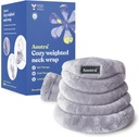 ASUTRA Weighted Neck Wrap, Plush Gray - Hands-Free Microwaveable Heating Pad for Neck and Shoulders, Hot and Cold Compress, Lavender Aromatherapy