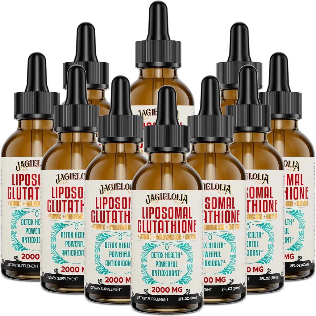 Liposomale Glutathione Liquid 2000MG – Antioxidante Detox-Ergänzung für Damen und Herren, Aging Defense, Liver Function & Energy, mit Hyaluronsäure + Aloe Vera + Vitamin C, Natural & Vegan, 20 FL.OZ