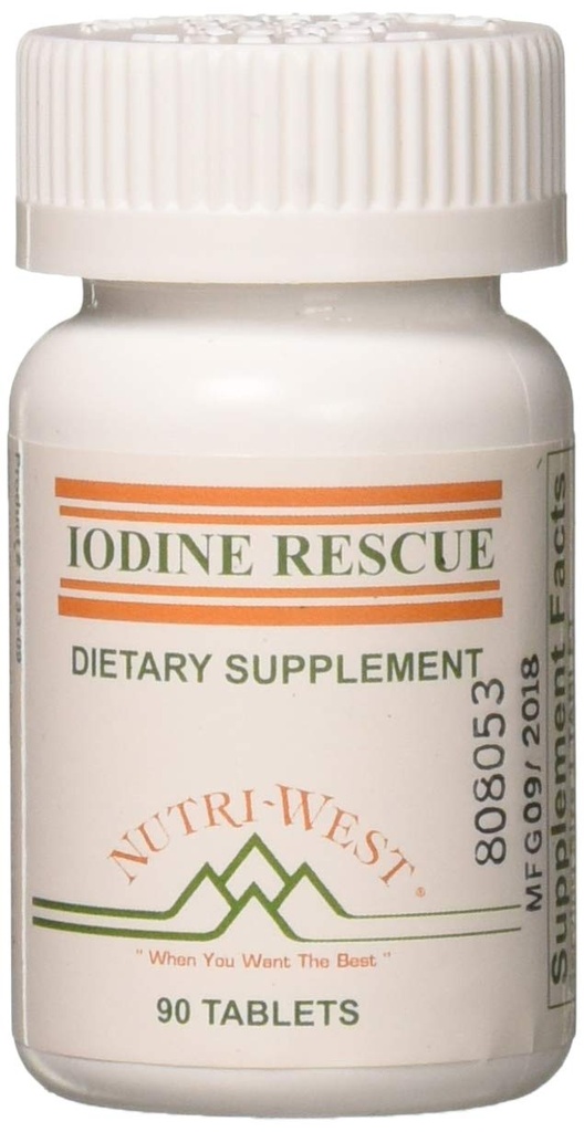 Iodine Sauvetage 90 comprimés par Nutri West par Nutri-West