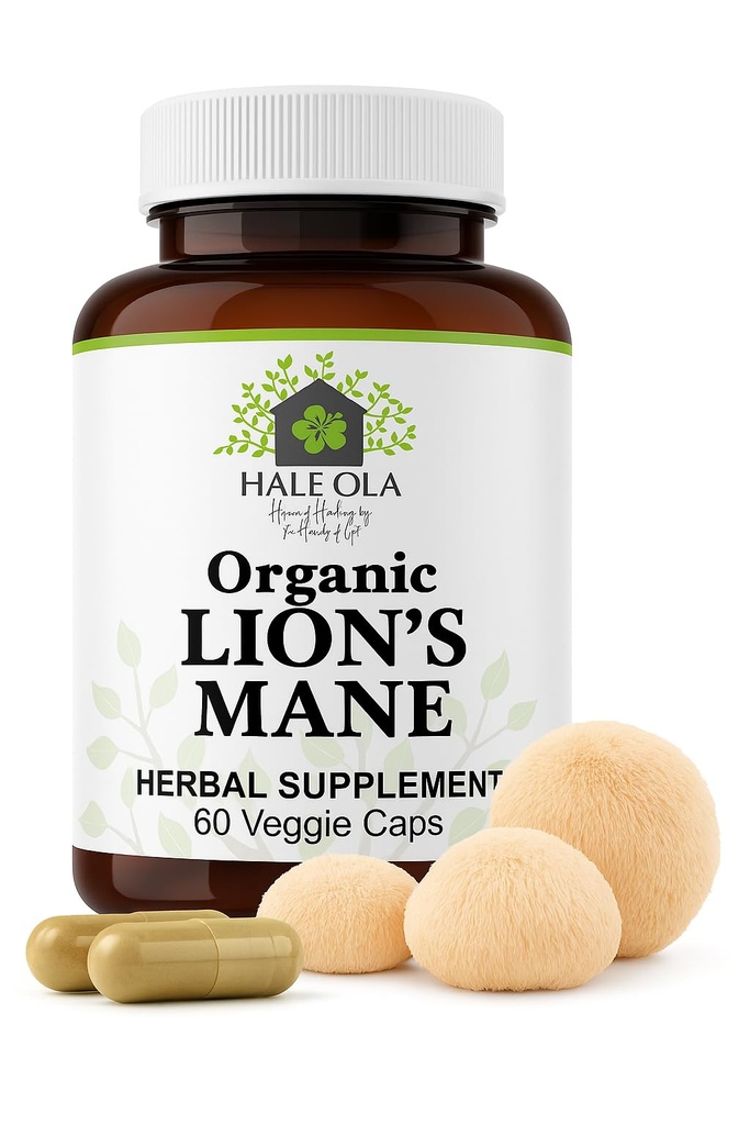 Leoni Mane Supplemento Capsule - Non OGM & Kosher Certificati Lions Mane Mushroom Capsule per la funzione cognitiva, Nerve Health, Brain Cell Growth, Migliorare Focus & Memory - 60 Capsule