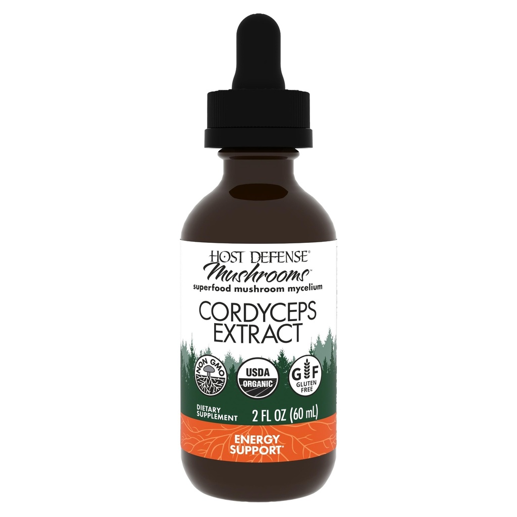 Estratto di Cordyceps di difesa ospitante - Supplemento di supporto per l'energia e l'immune - Supplemento per la salute del rene con Cordyceps - Supporto per l'alimentazione dell'ossigeno - 2 fl oz (60 Serve)*