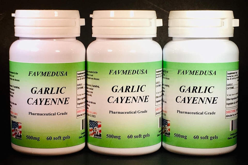 Aglio Cayenne, Made in USA - 180 (3x60) softgels