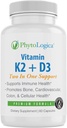 Supplément Vitamine D3 K2 5000 UI avec Calcium, sans gluten, formule non-OGM, haute puissance, santé osseuse, santé cardiaque, soutien immunitaire, 60 capsules