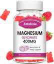 Magnesium-Glycinat-Gummien, hohe Absorption Magnesium-Glycinat-Ergänzungen für Entspannung, Zuckerfreie Käse für Erwachsene und Kinder, Himbeer Flavor 60 Cts