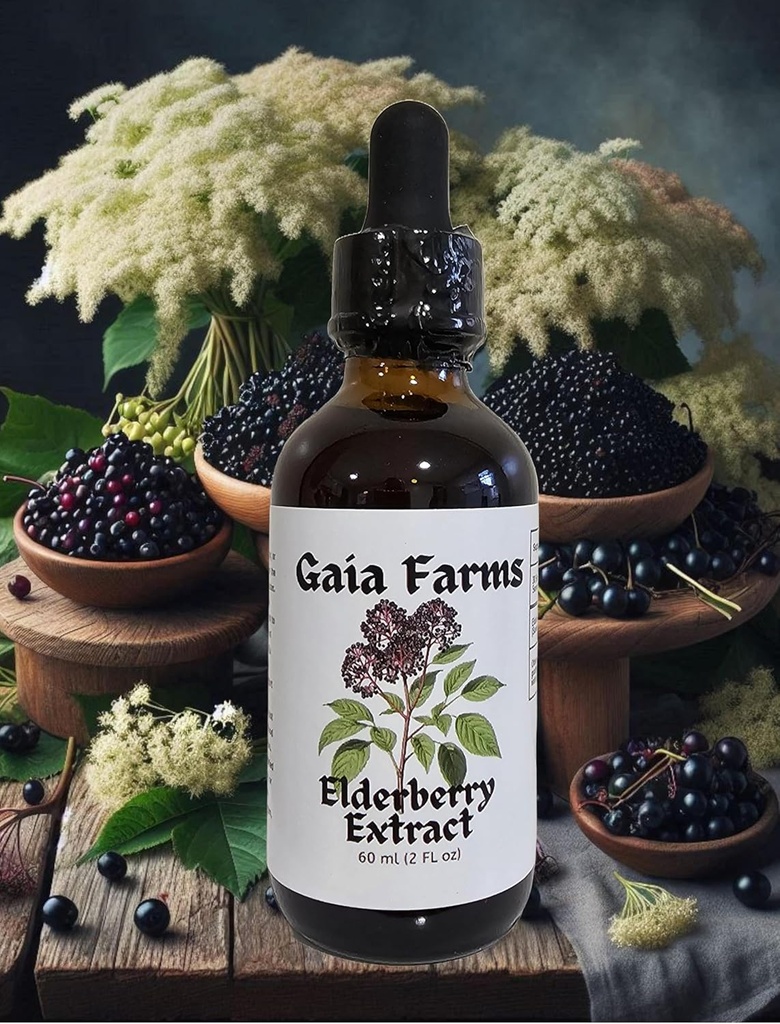 Elderberry Tincture, 2oz | Organic | Non-GMO | Winter Immun Booster!