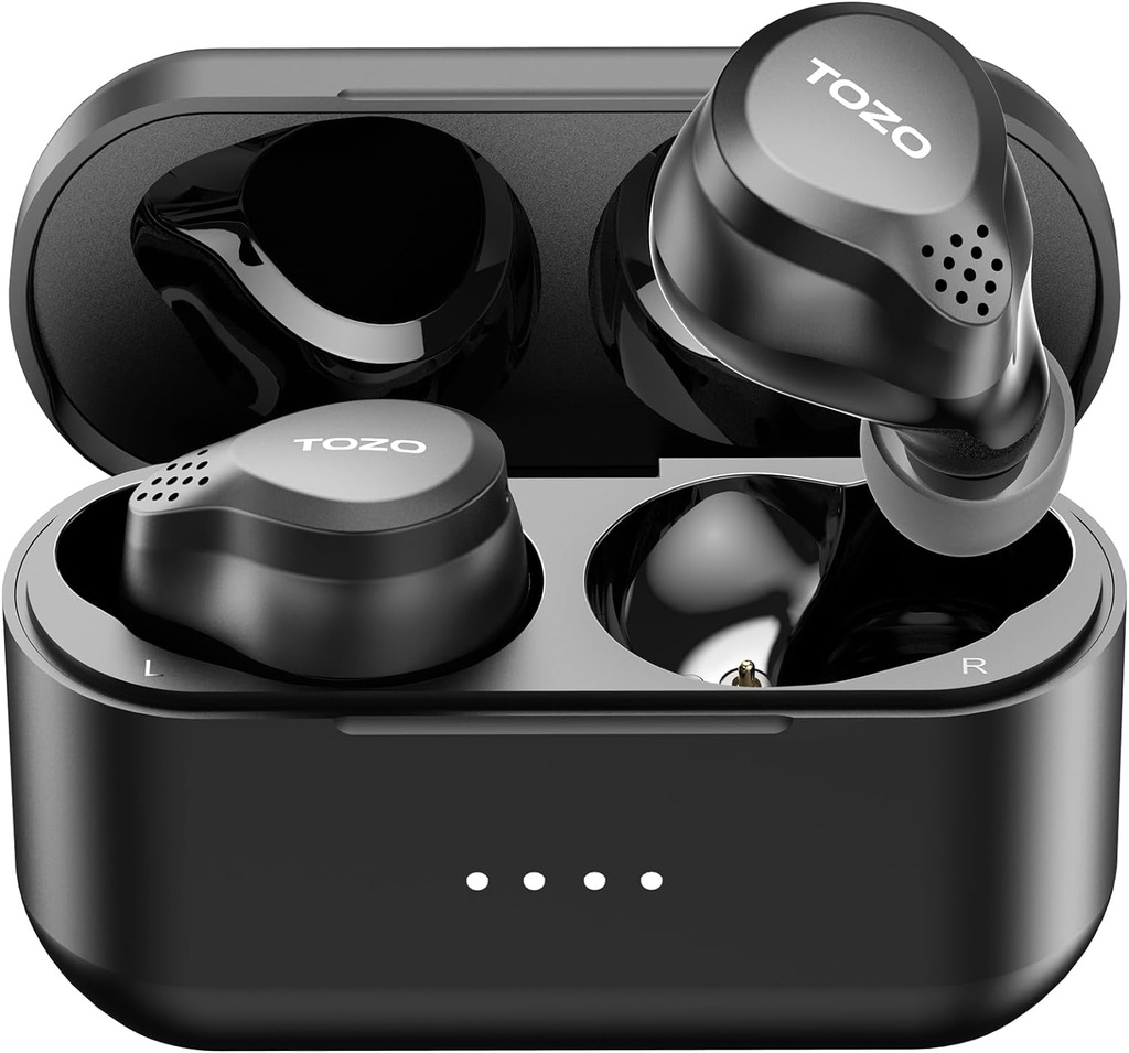 TOZO Nuovo NC7 All-Function Hybrid Assemblaggio attivo senza fili, Bluetooth 5.3 Cuffie con Ultra Long 72H tempo di riproduzione, in-Ear Detection, Personalizzazione dell'app, Immergente Sound Deep Bass Headset
