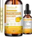 Magnesio 500mg Liquid Drops - Alto assorbimento 5-in-1 Magnesio complesso supplemento con glicinato, malato, citrato, Taurate - per Bone, muscoli, nervi & energia - Vegan Formula, Sugar Free, 2 Fl.oz