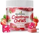 Bovine Colostrum Soft Chews Supplemento con probiotici per la salute del fegato, Bloating, supporto immunitario, pelle, crescita dei capelli e bellezza - aroma di fragola (60 Serve)