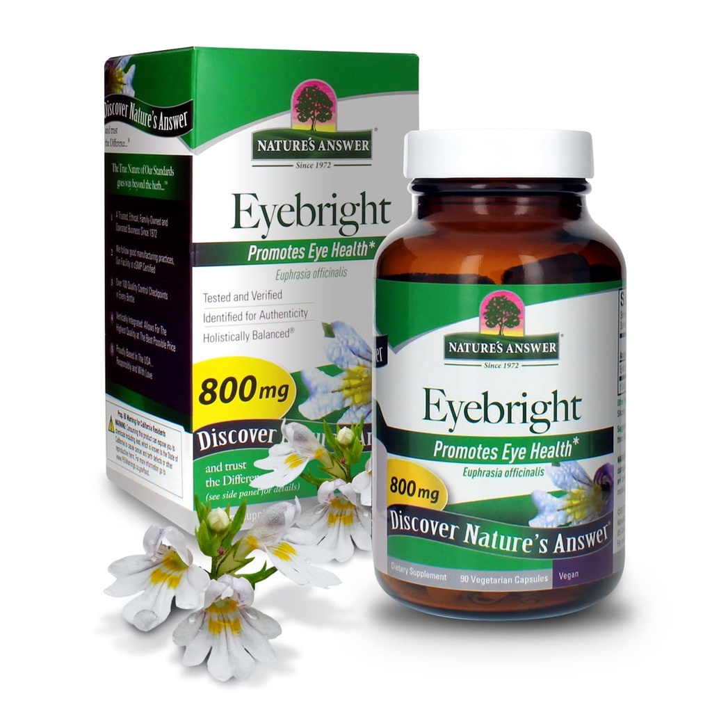 Nature's Answer Eyebright Herb Capsule Supplement, 90-Count | Unterstützt gesunde Augen & Vision | Fördert Atemfunktion