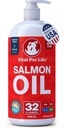 Olio di salmone per cani e gatti - Pelle sana & Cappotto, Olio di pesce, Omega 3 EPA DHA, Integratore alimentare liquido per gli animali domestici, Tutto naturale, Supporta Joint & Bone Salute, Allergia naturale & Inflammation Defense, 32 oz