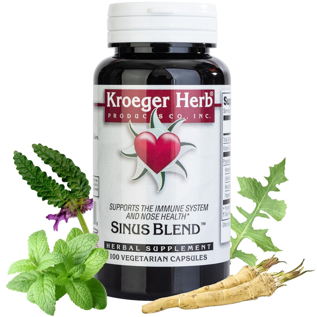 Kroeger Herb Products, Sinus Blend, All Natural Sinus Support for Adults, Congestion Relief et Sinus Pressure Relief, Blocs ou Suppressions Histamin, Non-OGM, Pas de Préservatifs, Fabriqué aux États-Unis