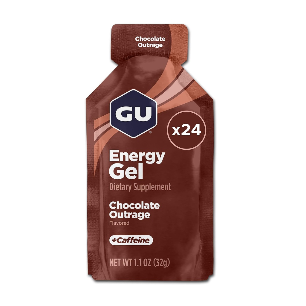 GU Energy Original Sports Nutrition Gel d'énergie, Outrage au chocolat, 24 Count Box