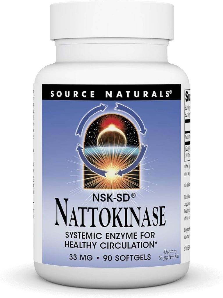 Fonte Naturals Nattokinase 33 mg Enzima sistemico per Circolazione sana - 90 Softgels