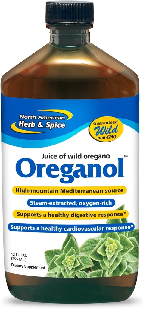 NORTH AMERICAN HERB & SPICE Oreganol P73 Saft - 12 fl oz, Pack von 5 - Wild Oregano Öl - Herz & Verdauungs-Gesundheit - Nieren, Pancreas & Liver Support - Non-GMO - 865 Total Servings