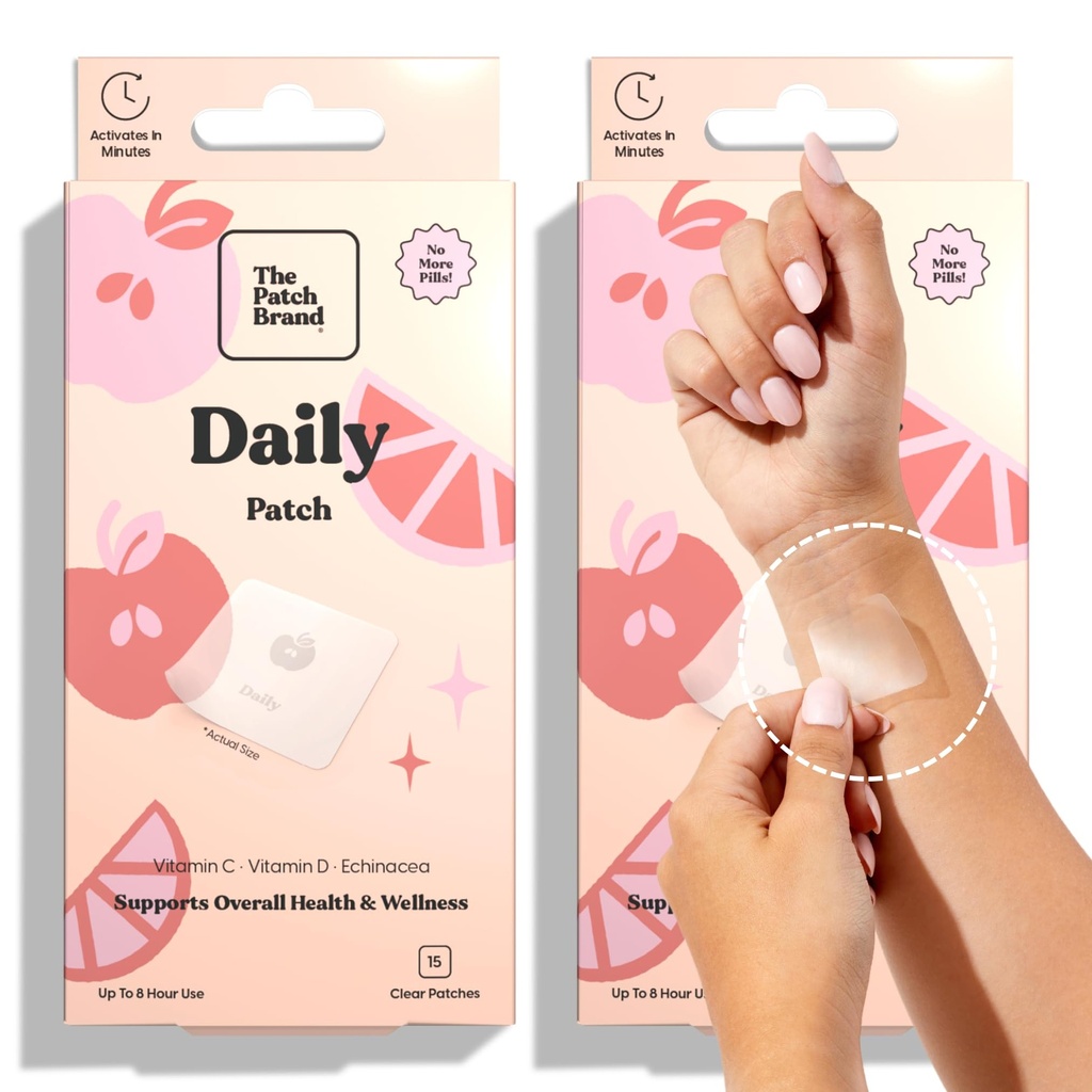 Der Patch Brand Daily Support Patches | Natural Wellness Infused mit Vitamin C, Zink Citrat, Vitamin D, Ginko Biloba und Echinacea