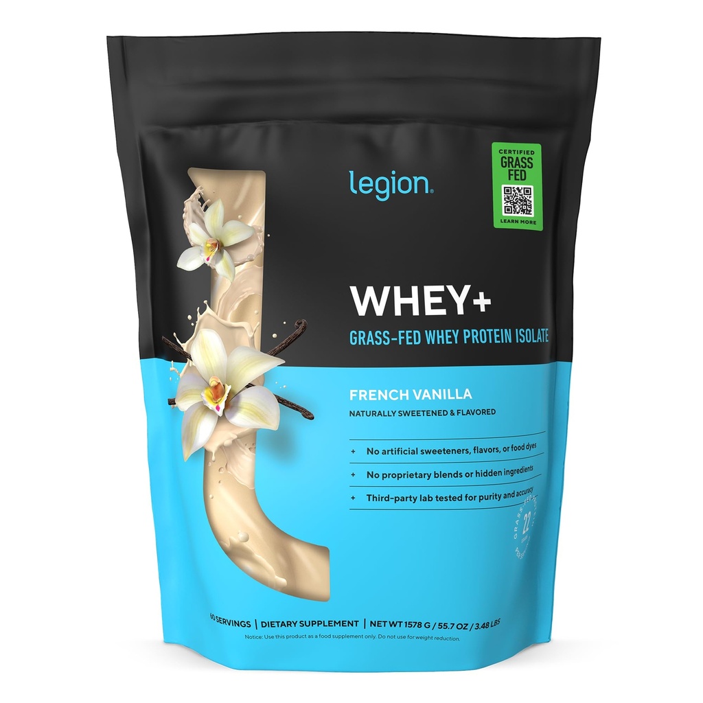 LEGISLAZIONE Whey+ Protein Whey Isolate dalle mucche a base di erbe - Polvere isolata di proteine del siero basso Calorie, non OGM, senza zucchero, senza lattosio e senza glutine, polvere proteica naturale per gli uomini e le donne (60 porzioni)