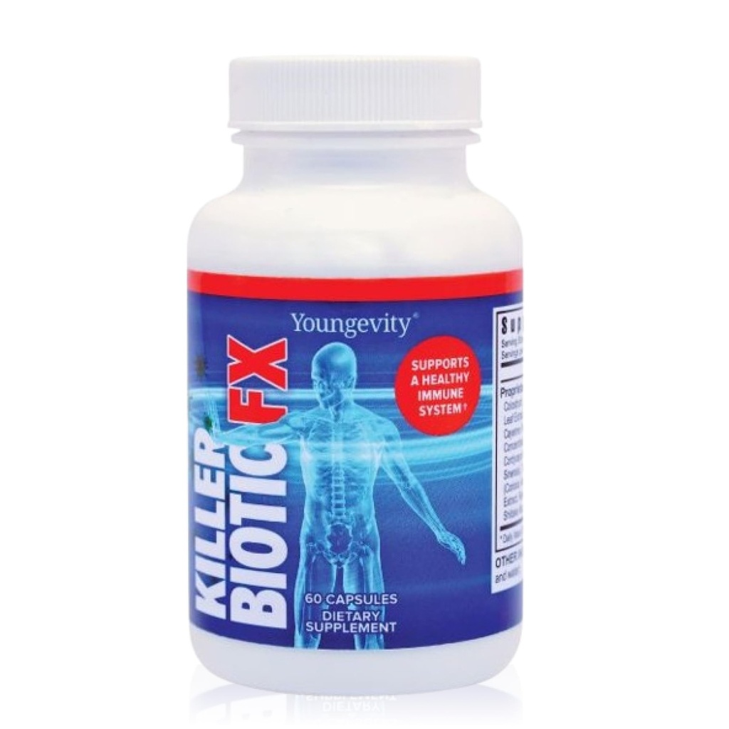 Youngevity Killer Biotic FX - Immune System Support | Sourced from Bee Propolis, Mushrooms & Colostrum | Natural Immunity Support | 60 Capsule