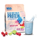 WILD SOCIETY - Klares Whey Protein + Elektrolyte - Refreshing Whey Protein Isolate Powder - 20g Protein, 0 Hinzugefügt Zucker, GMO-frei, natürliche Aromen & Farben - Rocket Pop, 16 oz
