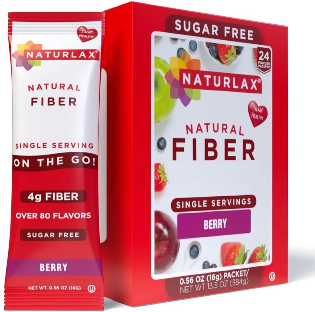 Zuckerfreies Psyllium Husk Fiber Powder (Berry - 24 Packungen)