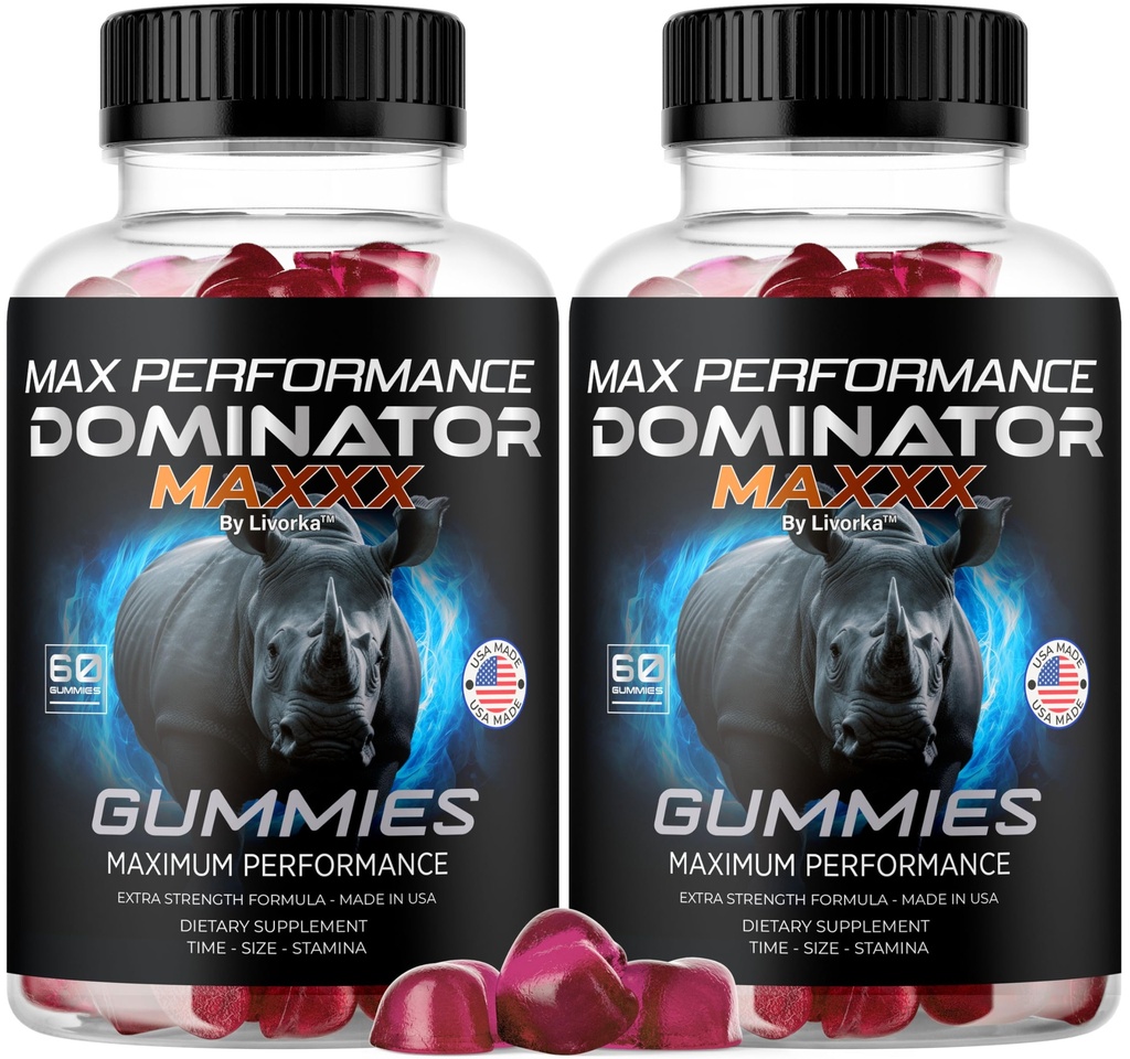 (2 Pack) Dominateur Maxx Gommies pour les hommes - Dominateur Maxxx Natural Daily Nutrition Support Premium Formule avancée Multivitamine Pills pour la santé et le bien-être, 120 Gommies pour 2 mois