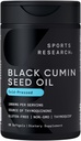 Ricerca sportiva Olio di semi neri 1000mg | Olio di Nigella Sativa pressato a freddo con 3% Thymoquinone | Non OGM, Integratore senza glutine - 60 Softgel liquidi per adulti