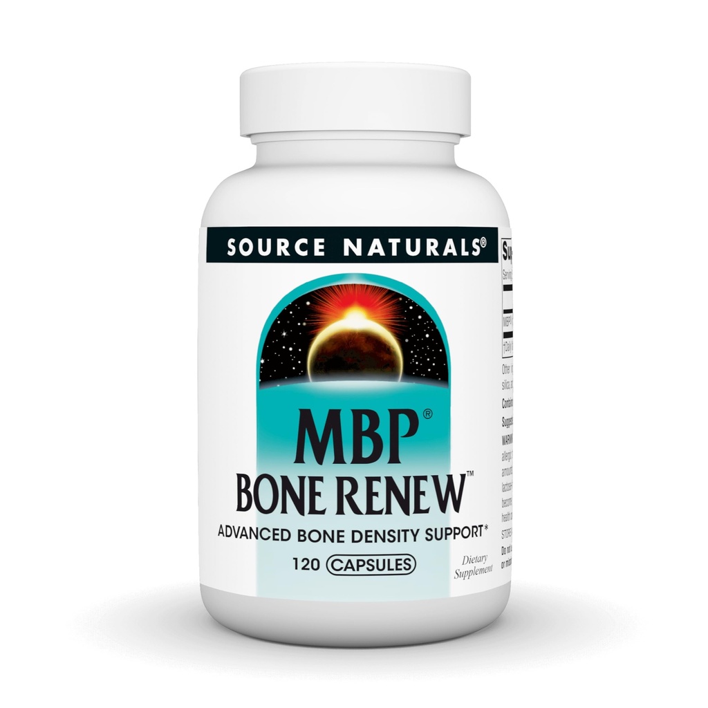 Source Naturals MBP Bone Renew - Protéine de lait pour le soutien avancé de la densité osseuse* - 120 capsules