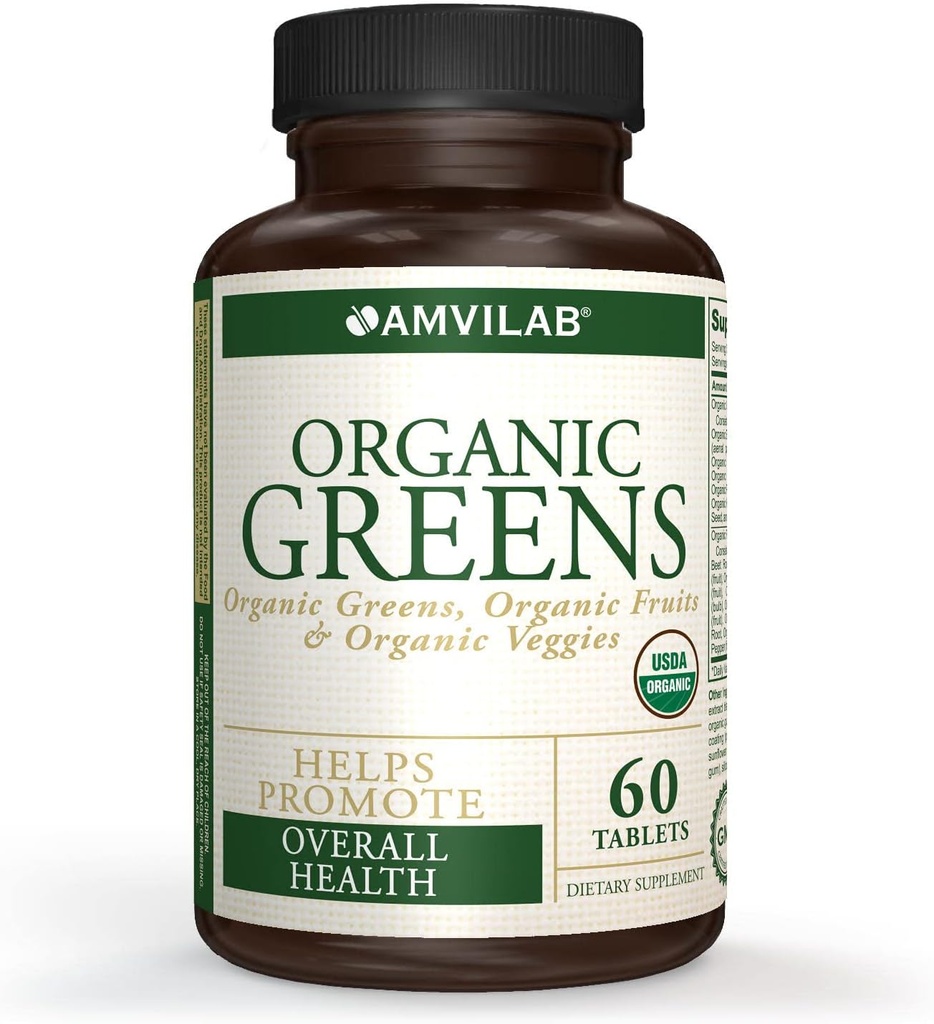 Bio-Grünen, Obst und Gemüse beste Ergänzung zu Boost Energy, Detox, Verbesserung der Gesundheit. USDA Organic, Glutenfrei, Vegan, Non-GMO, Nr. 1 Quelle essentieller Nährstoff-Rich Super-Food 60 Count