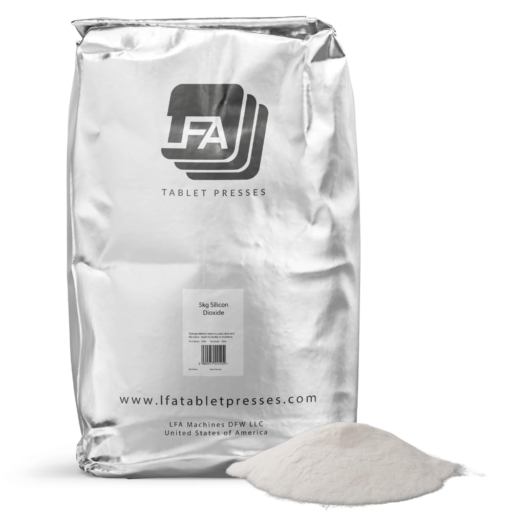 Silicon Dioxid - Anticaking Agent - 5 kg (11 lb) - Food Grade Silica Powder - Moisture-Absorbing Glidant für Tablet Press & Capsule Filler Pill Mix