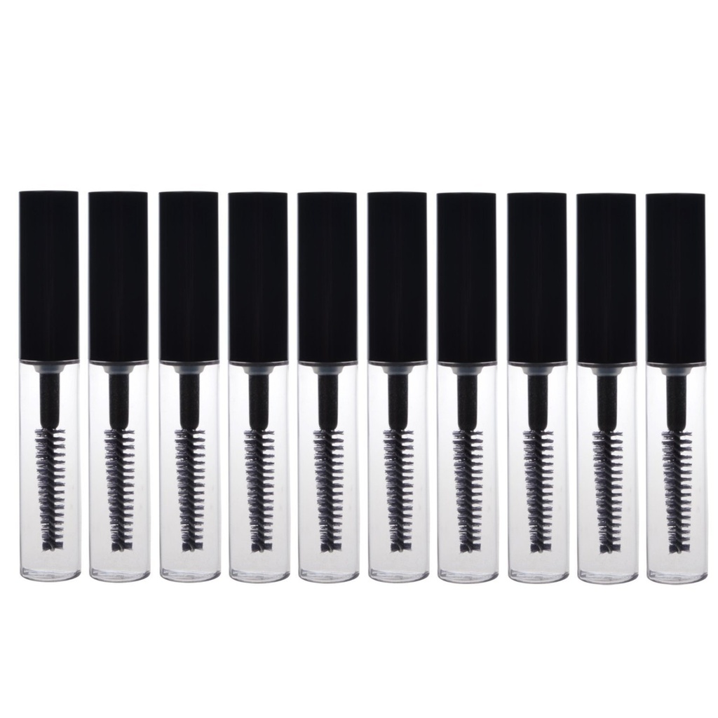 AKOAK 10 confezioni 4ml trasparente riutilizzabile bottiglia tubo contenitore di trucco Vials cosmetico strumento per la crescita della ciglia olio/mascara con pennello per casa e viaggio