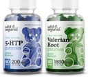 Gommies sauvages et organiques 5HTP et Gommies de racines valérianes 60 Nombre