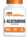 BulkSupplements.com Capsule L-Glutamina - Integratore Glutamina, Integratore Aminoacido - Gluten Free, 6 Capsule per Serving (5000mg), 360 Count (Pack of 1)