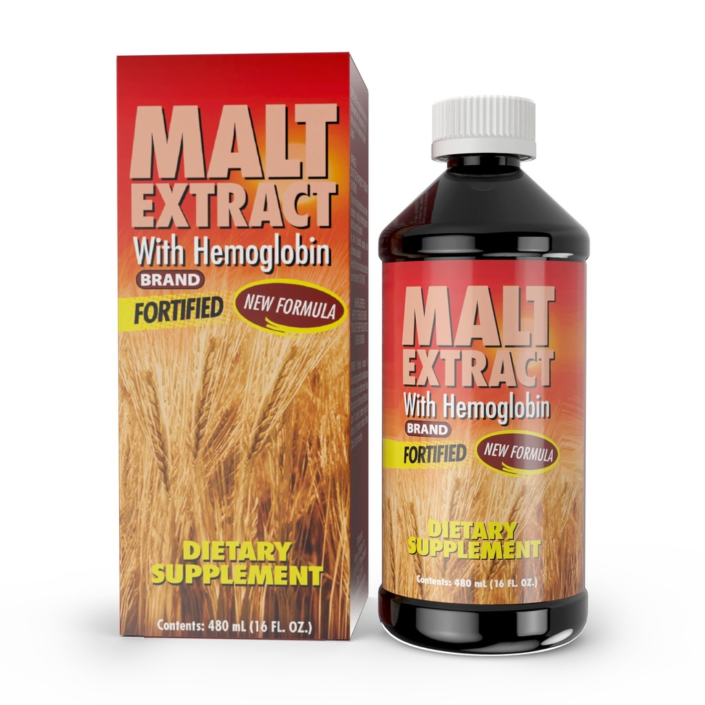 Extrait de malt et d'hémoglobine - Supplément nutritionnel pour l'énergie et la vitalité (16 Fl Oz/paquet de 1)