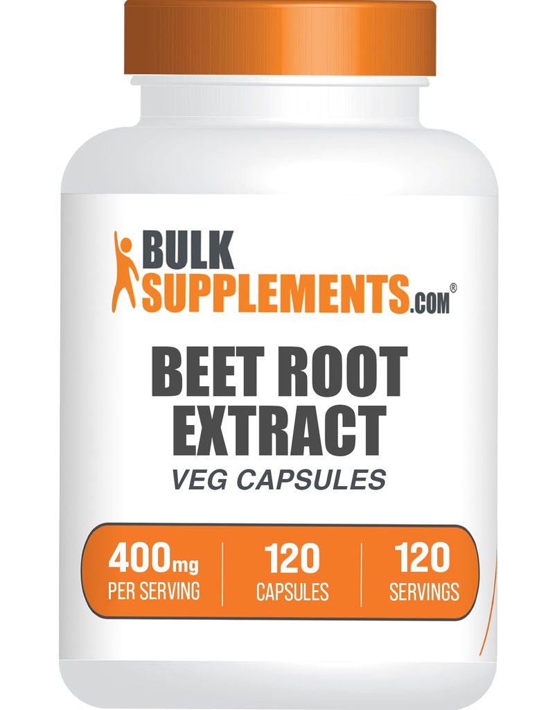 BulkSupplements.com Beet Root Extract Kapseln - Rüben Root Ergänzungen, Rüben Root Pillen, Kräuterergänzung - Vegan-Friendly, 8000mg gleichwertig, 1 Kapsel pro Servieren, 120 Veg Kapseln (Pack von 1)
