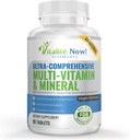 Vegan Whole Food Multivitamin & Mineral - Vitamine A B1 B2 B6 B12 C D3 E & 110 Super Foods, Erbe, Verdi & Rossi - Enzimi & Probiotici per Supporto Immune - Energy Boost - 90 Tablet